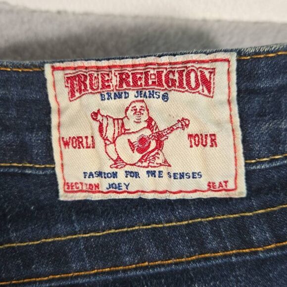 Vintage True Religion Joey Jeans Woman’s 28 Flared Flap Pockets Y2K USA x34 - Picture 12 of 13